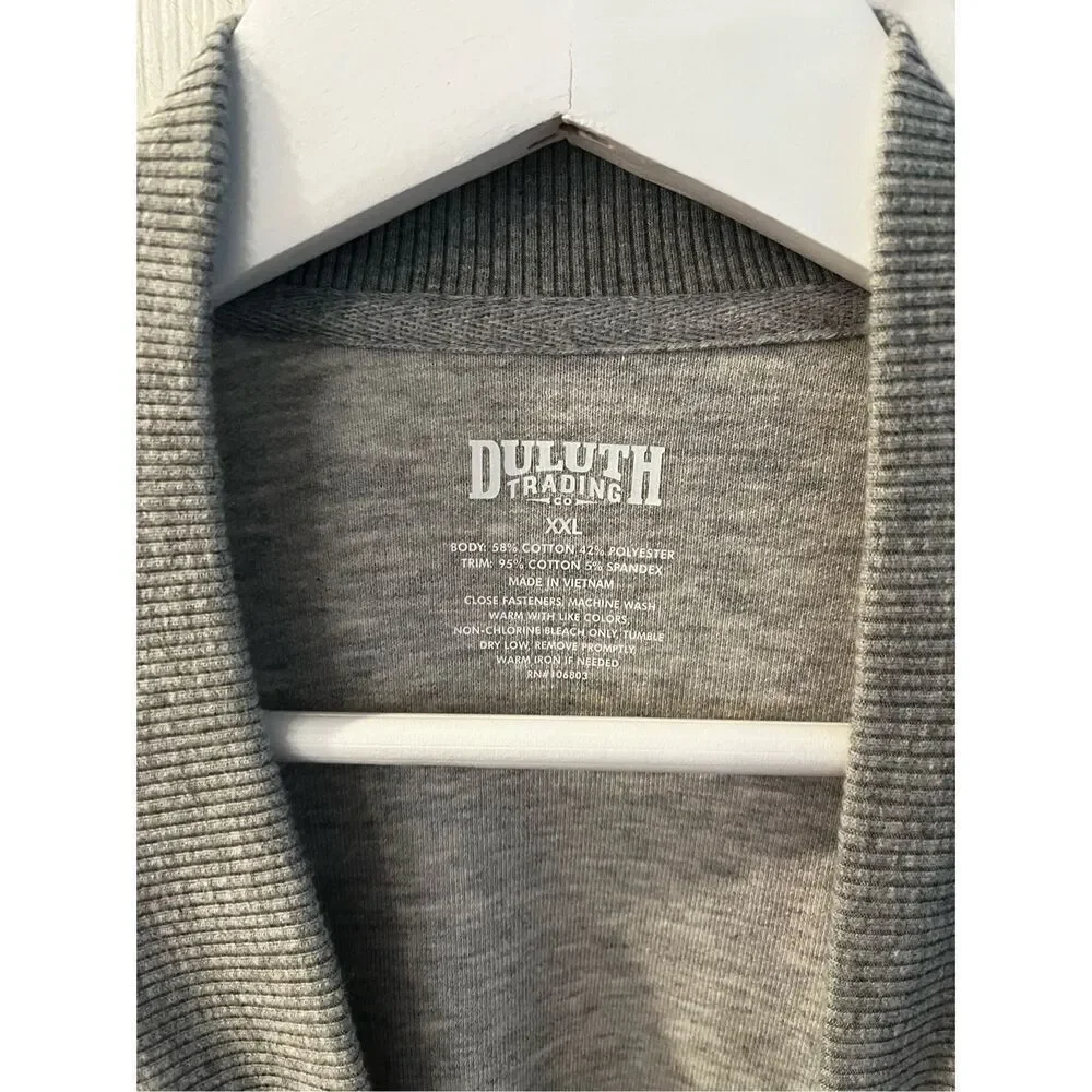 Duluth Gray Space Dye Light Wright Zip Up Sweat Jacket sz XXL NWOT